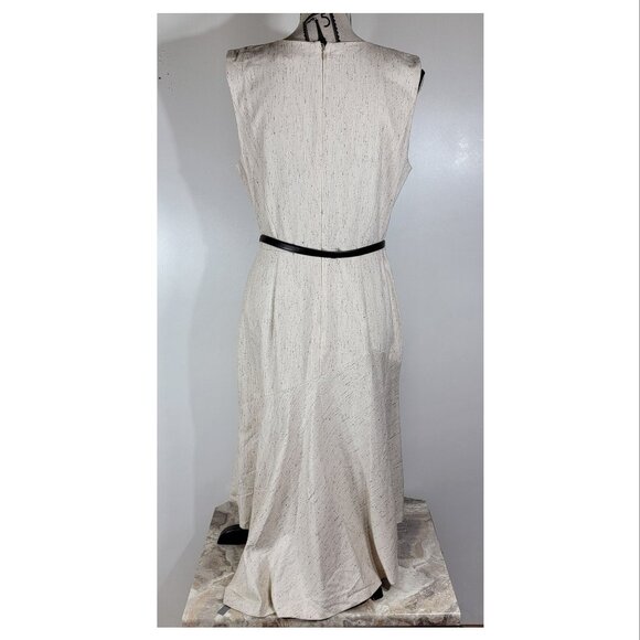 Classiques Entier Tweed-Like Sleeveless Dress, Cream, Womens Size 12 - Picture 4 of 7